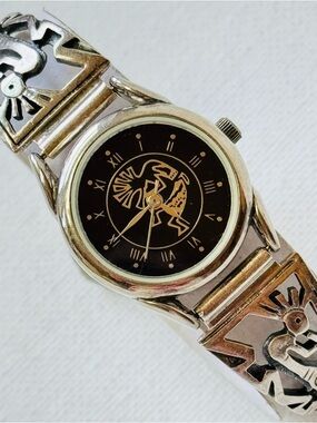 Vintage Ervin Hoskie Kokopelli Watch Tips 12mm Lug Women's Sterling Silver
